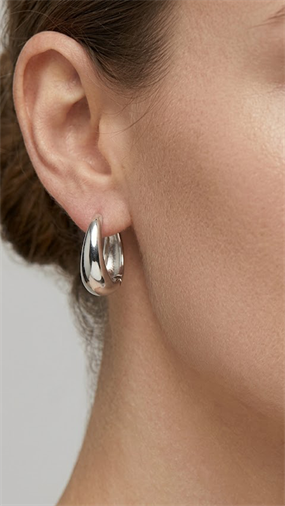 MODERN MİNİMALİST GÜMÜŞ OVAL KÜPE