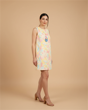 PASTEL DESENLİ MODERN KESİM ELBİSE