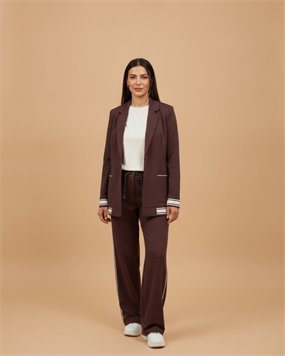 ŞERİT DETAYLI PANTOLON CEKET TAKIM