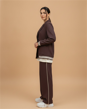 ŞERİT DETAYLI PANTOLON CEKET TAKIM