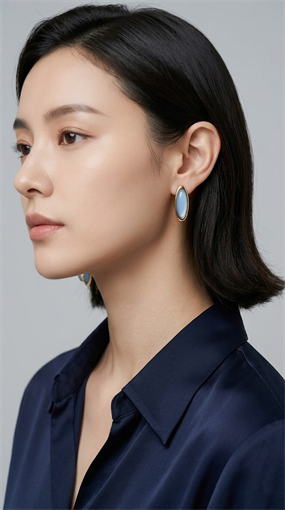 VINTAGE OVAL MİNELİ KÜPE