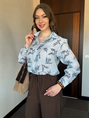 YAZLIK DESENLİ KADIN GÖMLEK