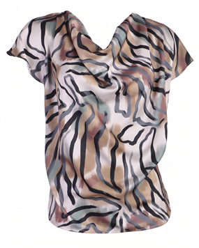 ZEBRA DESENLİ İPEKSİ SATEN BLUZ