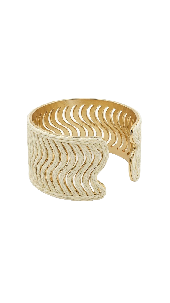 ZARİF DALGALI HASIRLI GOLD BİLEKLİKPerzoni