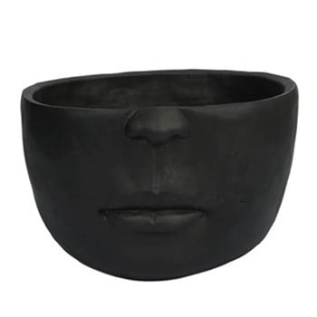 Moleron Face Saksı Siyah 29x18 cm AK.1177