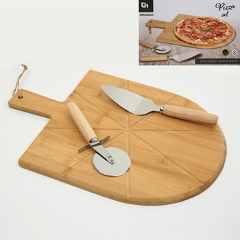 Vitale 3'Lü Bambu Pizza Kesme Tahtası 43x30 cm AK.JF210000810