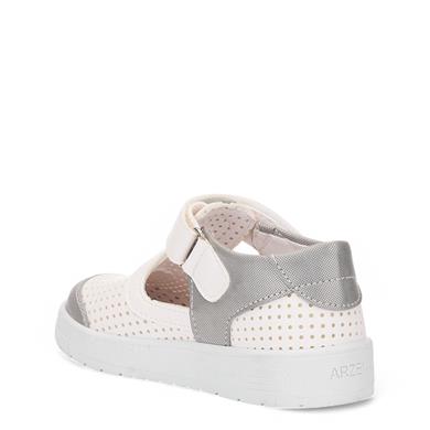 ARZEN_P_SANDALET_025 BEYAZ_GÜMÜŞ_SİMLİ