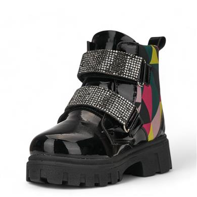 CARMELLA_F_BOT_601 SİYAH_RUGAN_DESENLİ_CIRTLI