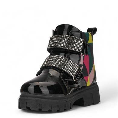 CARMELLA_P_BOT_601 SİYAH_RUGAN_DESENLİ_CIRTLI