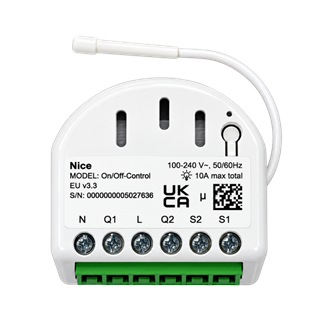 Nice Yubii Z-Wave ON/OFF Akıllı Kontrol Modülü – 8A Aç/Kapat Anahtarlama Rölesi