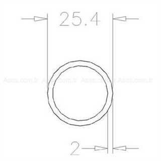Mil Boş Boru Galvanizli 2mm L=2750mm
