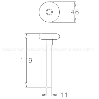 Seksiyonel Kapı Tekerleği Naylon 2x11mm L=119mm