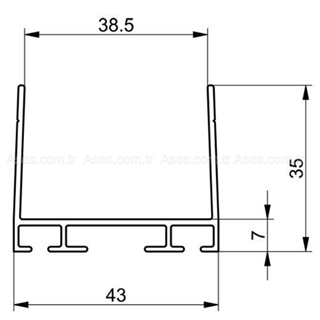 Alüminyum Baza Profil ALT/ÜST 2500mm