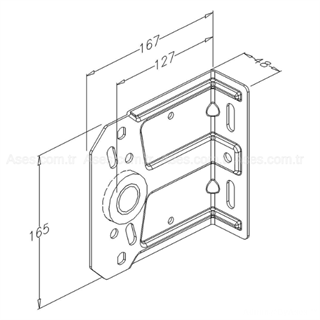 Rulmanlı Orta Yatak 2.5x127mm - Mil Destek Plakası