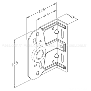 Rulmanlı Orta Yatak 3x86mm - Mil Destek Plakası
