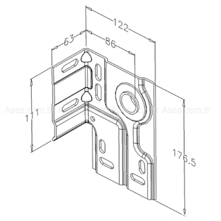 Rulmanlı Yan Yatak 3x86mm (Sol) Mil Destek Plakası