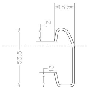 Seksiyonel Kapı Paslanmaz C Ray Profili 2x4250mm