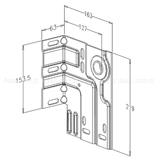 Rulmanlı Dış Yatak Plakası 3x127mm (Sol) Seksiyonel Mil Destek Bareketi
