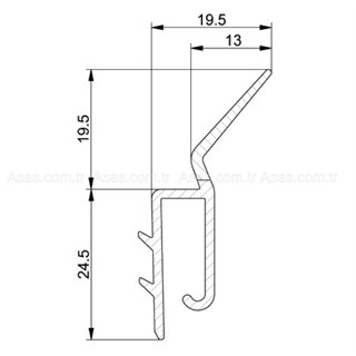 Yan Sızdırmazlık Contası, Sert Pvc, Siyah 5500mm