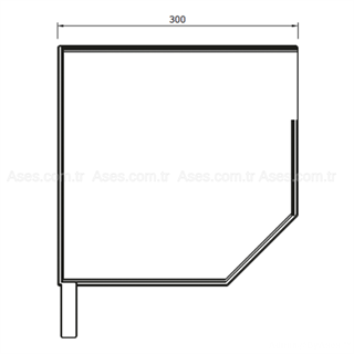 300mm Galvaniz Yan Kapak 45° (Beyaz Takım) Kepenk Yan Bayrağı