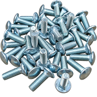 Seksiyonel Kapı Cıvatası – M6 × 20 mm, Yuvarlak Başlı Konik Dip Kare Kilitli, 100 Adet
