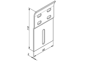 Ray Bağlantı W Braketi Delikli 90mm Geniş