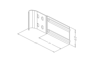 Ray Bağnlantı L Braketi Geniş Deliksiz 180mm