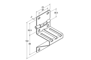 Seksiyonel Yan Menteşe Parmak Sıkıştırma Emniyetli (Büyük yaprak 2 mm)