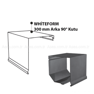 WHİTE FORMKUT.300.AR.04Alüminyum Kepenk Kutusu 300mm Arka Kutu 90° Beyaz M.Gri