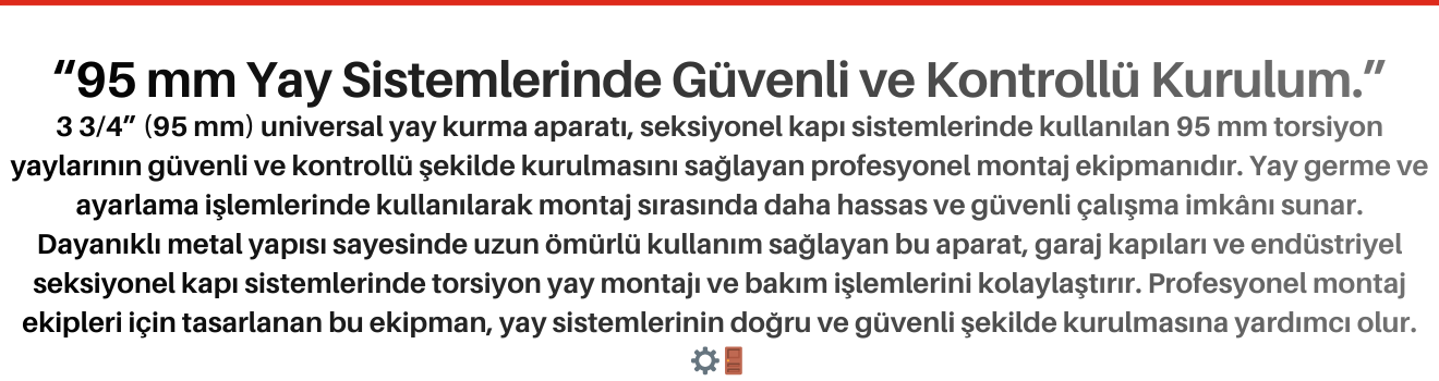 3 3/4 95 mm Universal Yay Kurma Aparatı