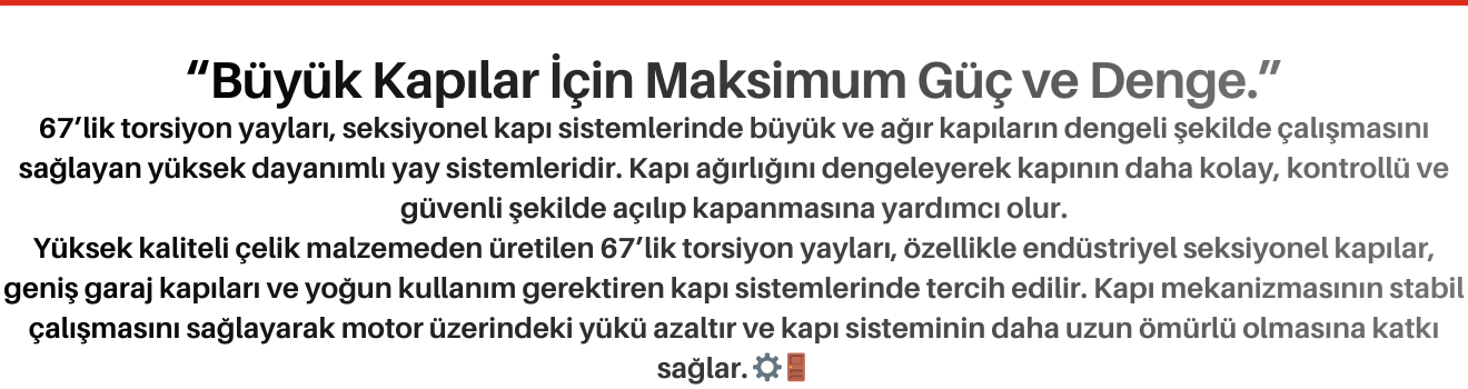 67'lik Torsiyon Yayları