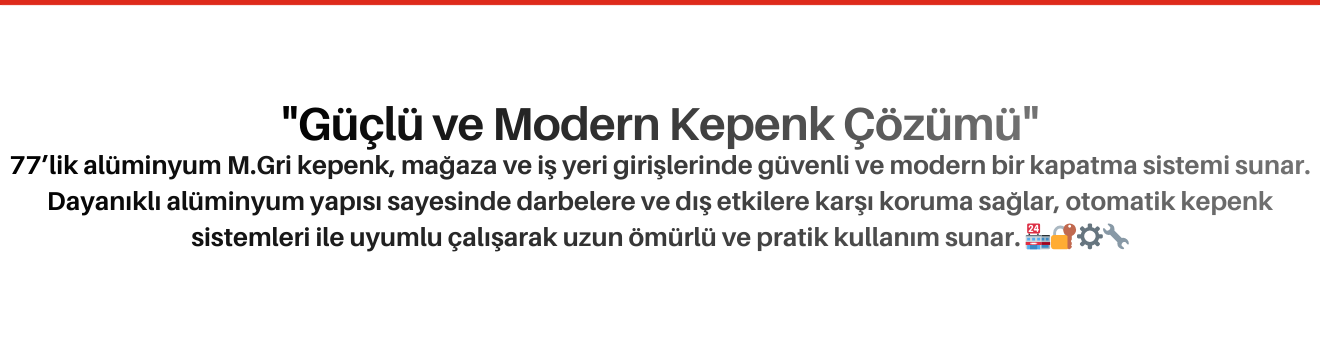 77’lik Alüminyum M.Gri Kepenk