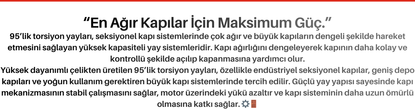 95'lik Torsiyon Yayları