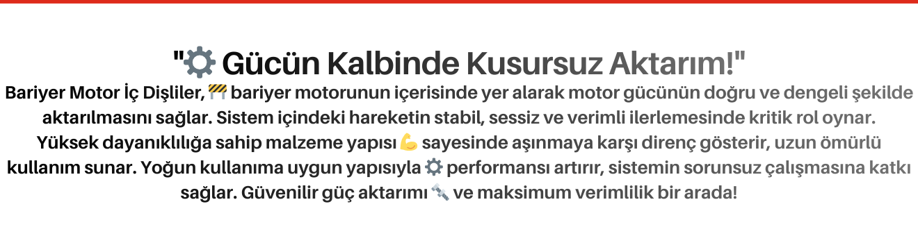 Bariyer Motor İç Dişliler