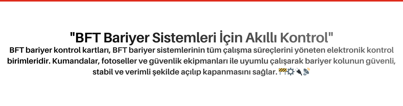 BFT Bariyer Kontrol Kartları