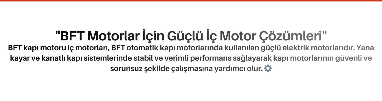 BFT Kapı Motoru İç Motorları