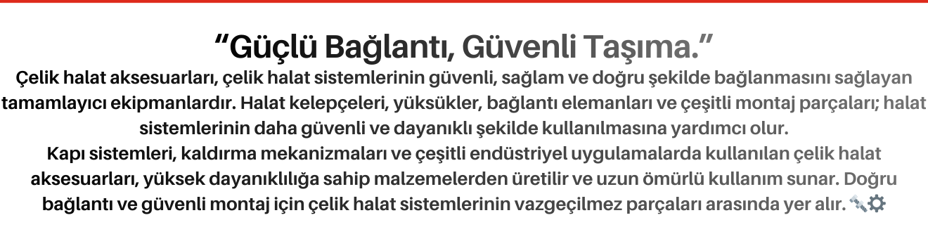 Çelik Halat Aksesuarları