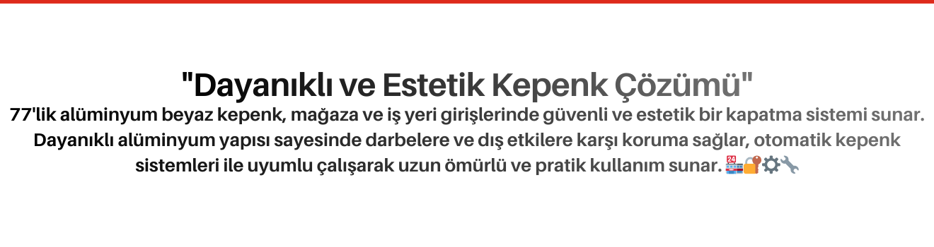 77'lik Alüminyum Beyaz Kepenk