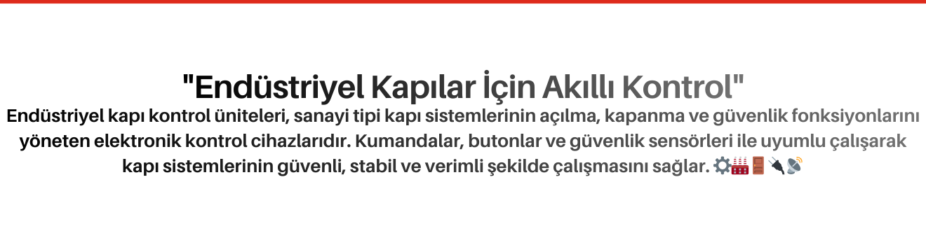 Endüstriyel Kapı Kontrol Üniteleri