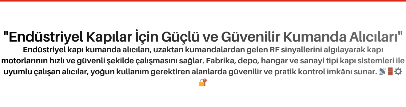 Endüstriyel Kapı Kumanda Alıcıları