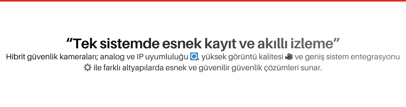 Hibrit Güvenlik Kameraları