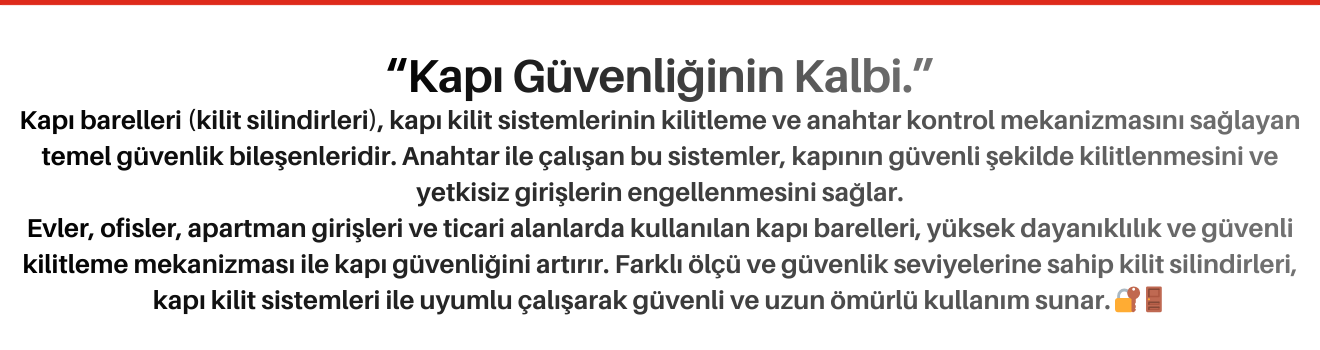 Kapı Barelleri Kilit Silindirleri