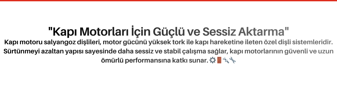 Kapı Motoru Salyangoz Dişlileri