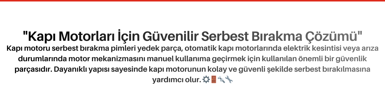 Kapı Motoru Serbest Bırakma Pimi