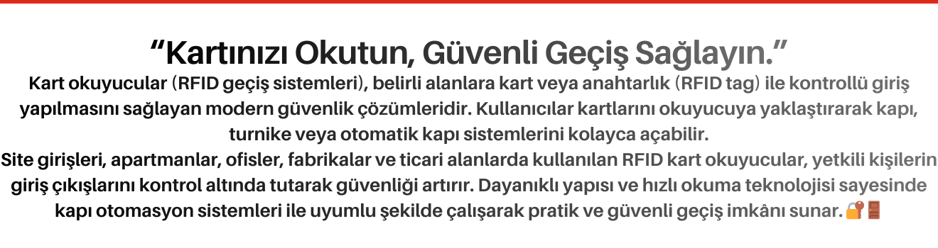 Kart Okuyucular RFID Geçiş Sistemleri