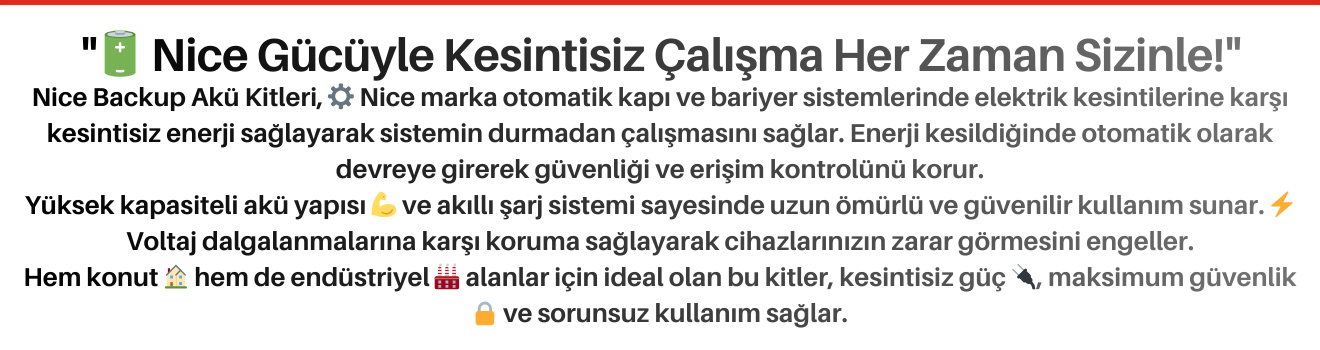 Nice Backup Akü Kitleri