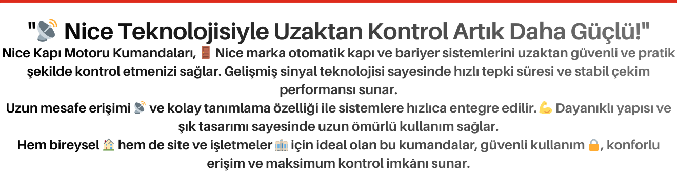 Nice Kapı Motoru Kumandaları