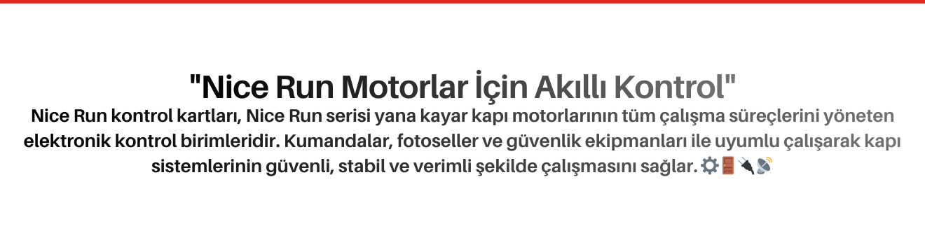 Nice Run Kontrol Kartları