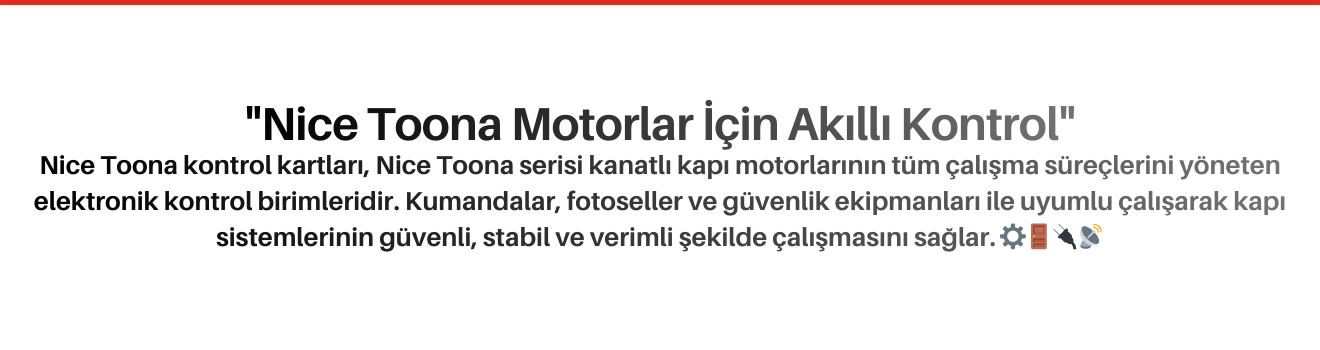 Nice Toona Kontrol Kartları