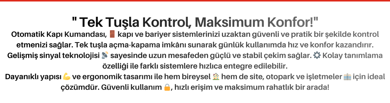 Otomatik Kapı Kumandası